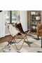 Butterfly Chair Brown and White Real Cowhide Leather