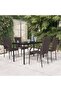 5 Piece Outdoor Dining Set Brown and Black