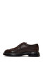 Men's Brown Lace-Up Thick Sole Leather Casual Shoes 25Wfd6042Ft - 2