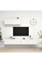 TV Cabinets 3 pcs White Engineered Wood