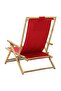 Reclining Relaxing Chair Red Bamboo and Fabric - 5