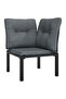 4 Piece Garden Lounge Set Black and Grey Poly Rattan - 2