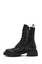 Women's Black Zippered Thick Soled Leather Boots 25Wfd140618 - 2