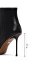 Women's Black Zippered Thin Heeled Leather Boots 25Wfd101218 - 2