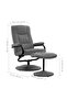 Recliner Chair with Footrest Light Grey Fabric - 3
