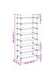 Shoe Rack with 8 Shelves Metal and Non-woven Fabric Silver - 3