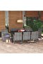 9 Piece Garden Dining Set with Cushions Poly Rattan Grey