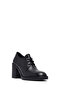 Women's Black Lace-Up Thick Heeled Genuine Leather Masculine Winter Casual Shoes 25Afd201818 - 7