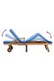 Sun Lounger with Cushion Solid Teak Wood Blue - 6