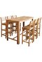 Bar Table and Chair Set 7 Pieces Solid Acacia Wood