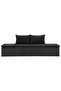 Sun Bed with Cushions Poly Rattan Black - 2