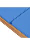 Sun Lounger with Cushion Solid Teak Wood Blue - 8