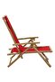 Reclining Relaxing Chair Red Bamboo and Fabric - 2