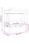 Garden Swing Bench with Canopy Dark Grey Steel - 3