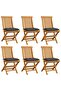 Garden Chairs with Anthracite Cushions 6 pcs Solid Teak Wood