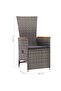 3 Piece Garden Lounge Set with Cushions Poly Rattan Grey - 3