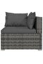 9 Piece Garden Lounge Set with Cushions Poly Rattan Grey - 2