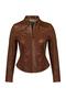 Brazil Women's Viski Judge Collar Short Leather Jacket 25Wgd5303Vd - 2