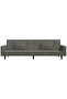2-Seater Sofa Bed with Two Pillows Dark Grey Velvet - 5