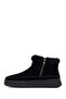Women's Black Zippered Thick Soled Suede Leather Teddy Boots 25Wfd205210 - 2
