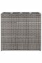 Garden Raised Bed with 4 Pots Poly Rattan Grey - 2