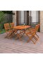 5 Piece Garden Dining Set Solid Acacia Wood