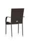 Stackable Outdoor Chairs 2 pcs Poly Rattan Brown - 5