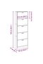 Oak Look Wooden Shoe Cabinet with 5 Compartments - 3