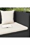 Garden Bed with Cushion & Pillows Poly Rattan Black - 2