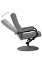 Recliner Chair with Footrest Light Grey Fabric - 4
