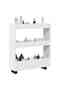 Narrow Storage Trolley 3 Tier White Engineered Wood