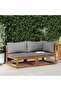 2 Piece Sofa Set with Dark Grey Cushions Solid Acacia Wood