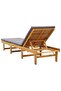 Folding Sun Lounger with Cushion Solid Acacia Wood - 5