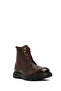 Men's Brown Zippered Leather Boots 25Wfd8202Ft - 8