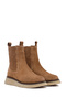Women's Camel Thick Soled Suede Leather Chelsea Boots 25Wfd511410 - 4