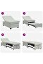 Sofa Bed Light Grey 194 x 67 x 82 cm Velvet - 8