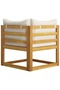 4 Piece Garden Lounge Set with Cushion Cream Solid Acacia Wood - 6