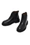 Men's Black Lace-Up Zippered Leather Casual Boots 25Wfd601918 - 4