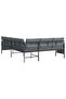 Garden Corner Sofa Anthracite Steel and Textilene - 4