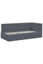 Corner Bed Frame with Headboard Dark Grey 90 cm x 200 cm Velvet - 2