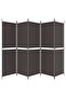 5-Panel Room Divider Brown 250x180 cm Fabric - 2