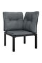 5 Piece Garden Lounge Set Black and Grey Poly Rattan - 2