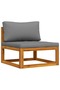 2 Piece Sofa Set with Dark Grey Cushions Solid Acacia Wood - 5