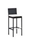 9 Piece Outdoor Bar Set Poly Rattan and Wood Acacia Black - 7
