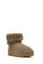 Women's Beige Thick Soled Fur Detailed Suede Leather Teddy Boots 25Wfd492410 - 8