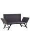 Garden Bench with Cushions 176 cm Black Poly Rattan - 7