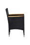 5 Piece Garden Dining Set Black Poly Rattan and Acacia Wood - 7