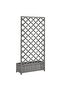 Planter with Trellis Grey Solid Wood Fir - 6