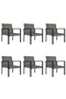 7 Piece Garden Dining Set Poly Rattan Grey - 6