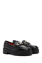 Genuine Gritti Women's Black Buckle Detailed Genuine Leather Masculine Loafer, Winter Shoes 25Afd110 - 3
